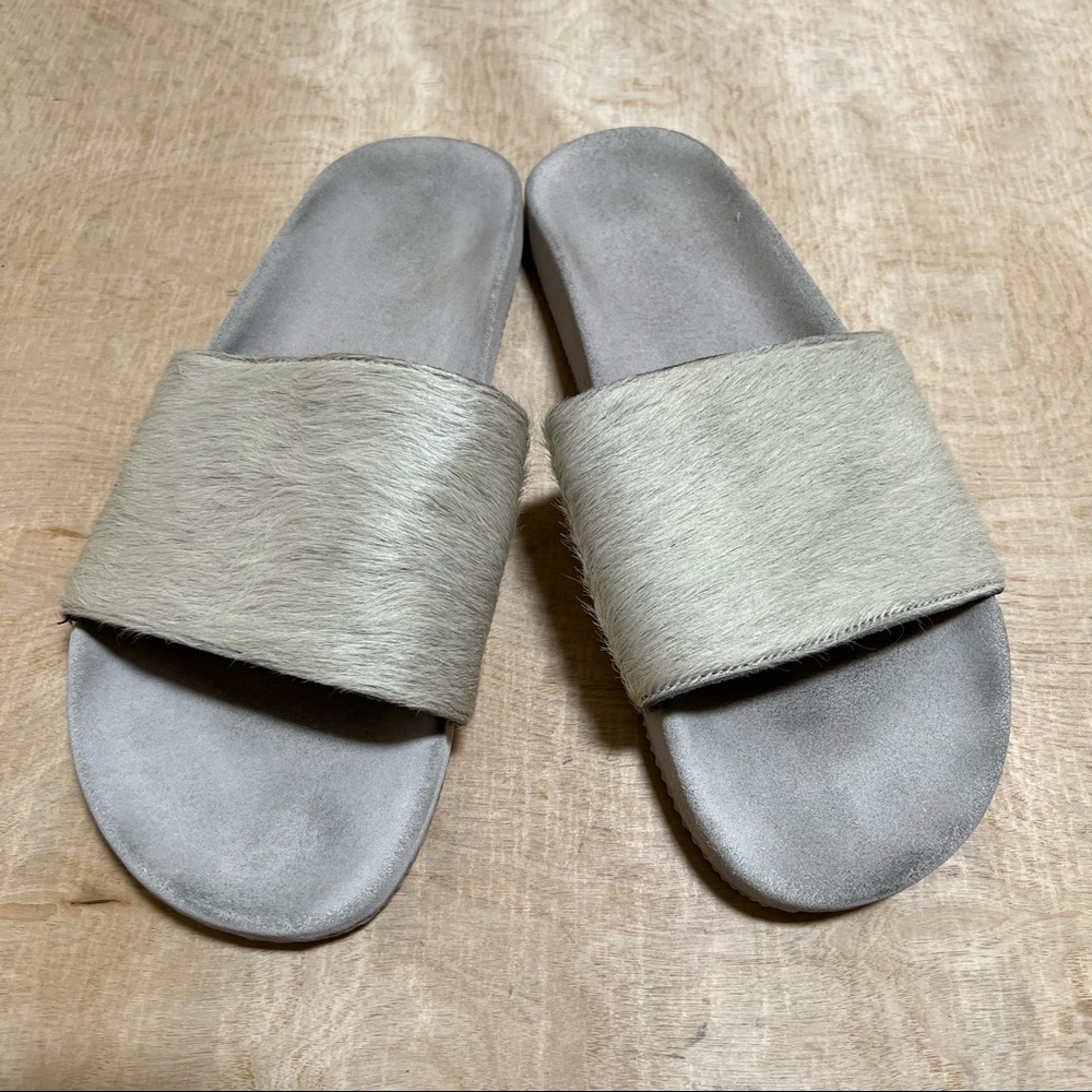 Adidas Mi Adilette Pony Style Calfskin Mules Slides